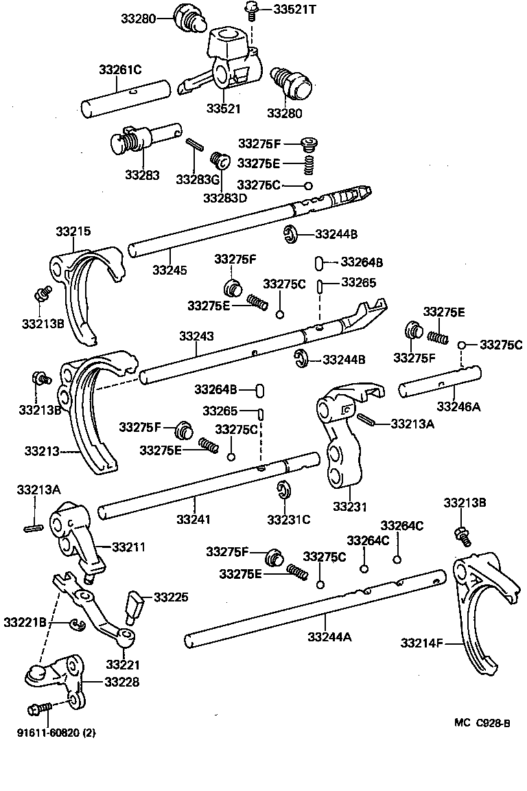  LAND CRUISER 70 |  GEAR SHIFT FORK LEVER SHAFT MTM