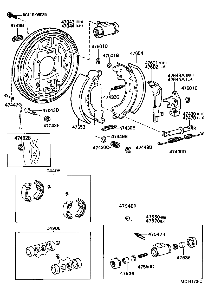  LITEACE |  REAR DRUM BRAKE WHEEL CYLINDER BACKING PLATE