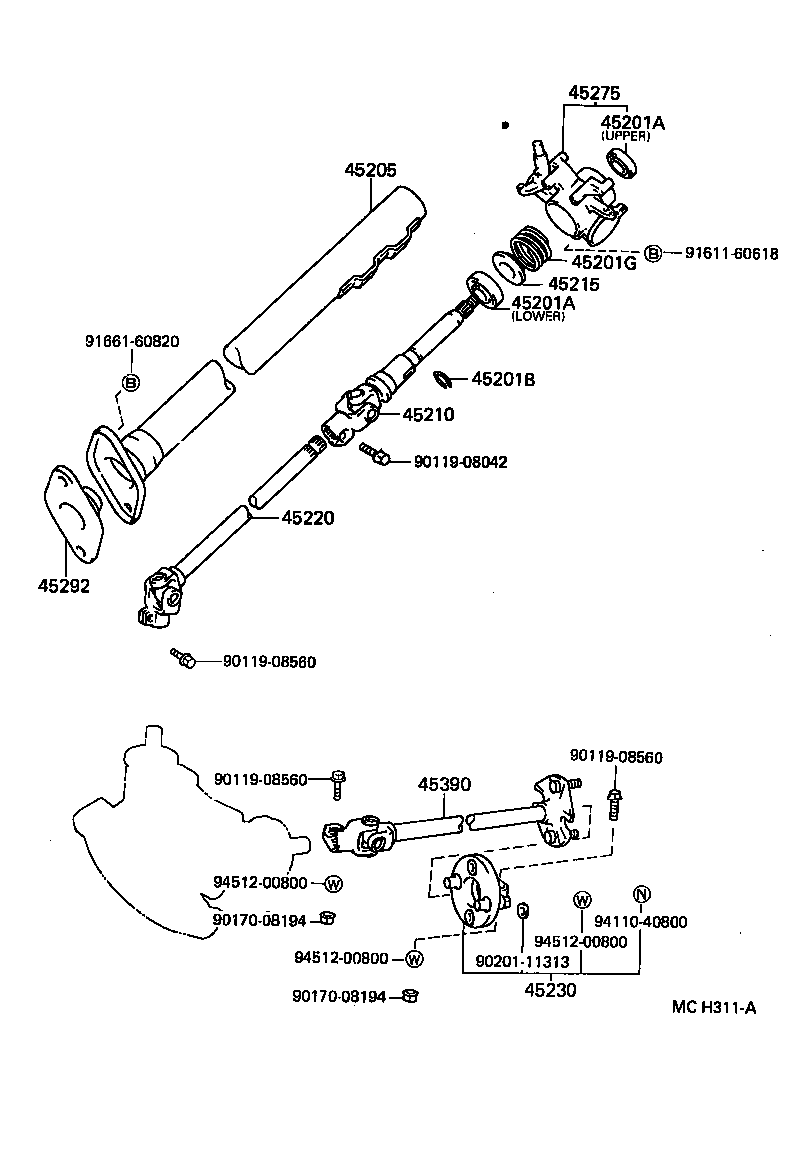  LITEACE |  STEERING COLUMN SHAFT