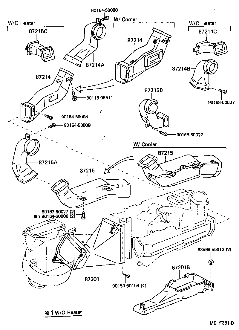  LAND CRUISER 70 |  HEATING AIR CONDITIONING CONTROL AIR DUCT