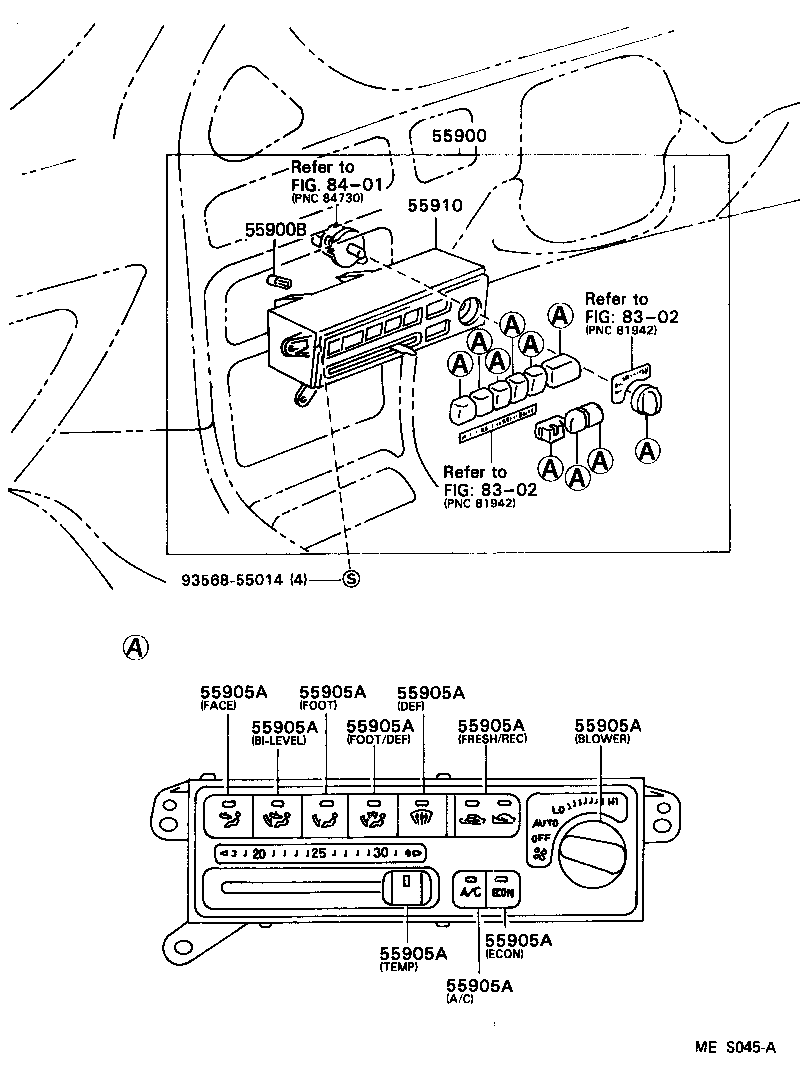  COROLLA |  HEATING AIR CONDITIONING CONTROL AIR DUCT