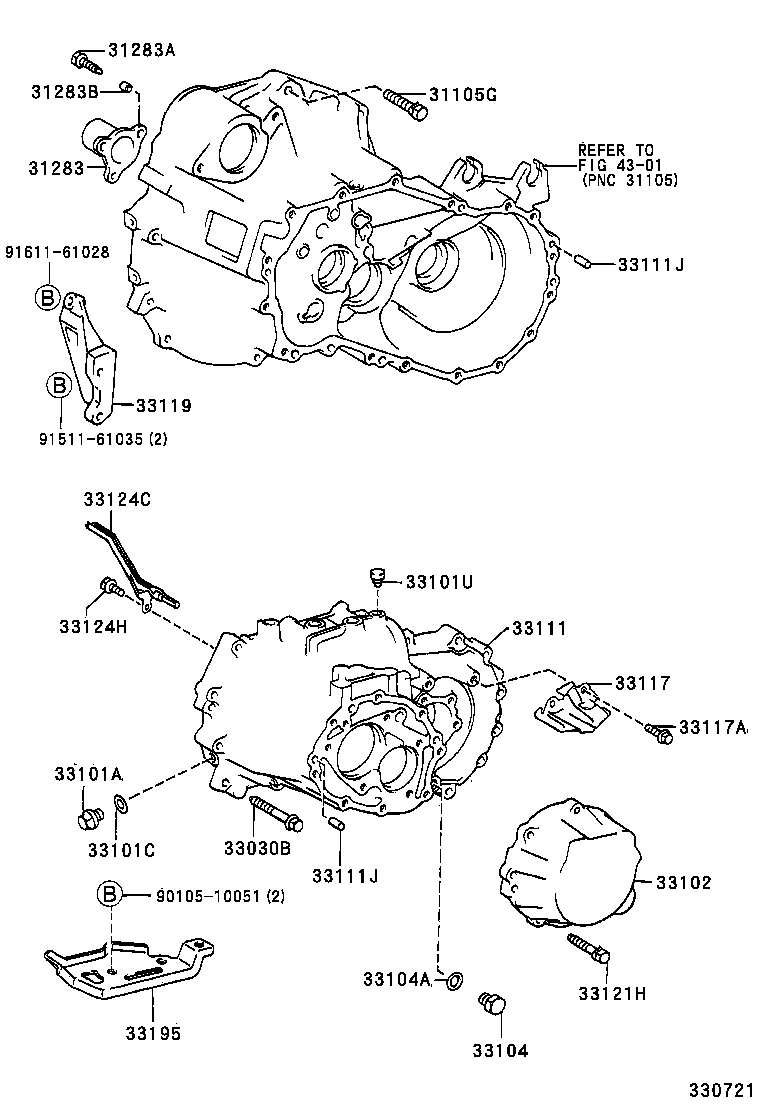  CAMRY NAP SED WG |  CLUTCH HOUSING TRANSMISSION CASE MTM