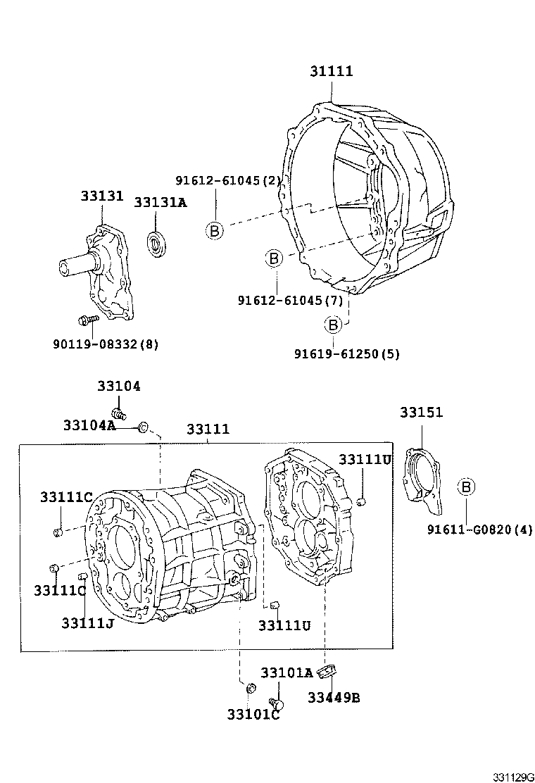  HILUX 4RUNNER 4WD |  CLUTCH HOUSING TRANSMISSION CASE MTM