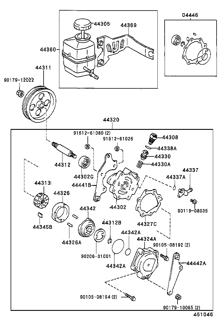  CAMRY NAP SED WG |  VANE PUMP RESERVOIR POWER STEERING