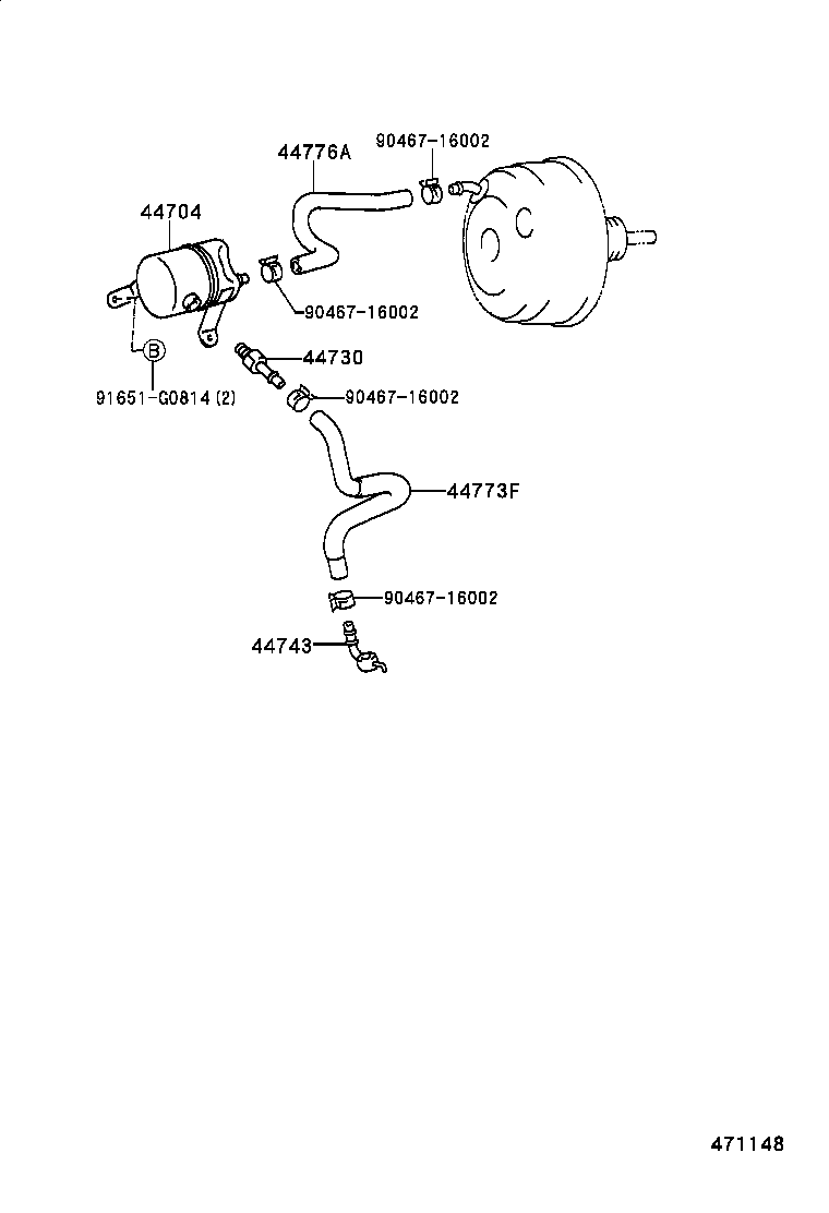  CROWN |  BRAKE BOOSTER VACUUM TUBE