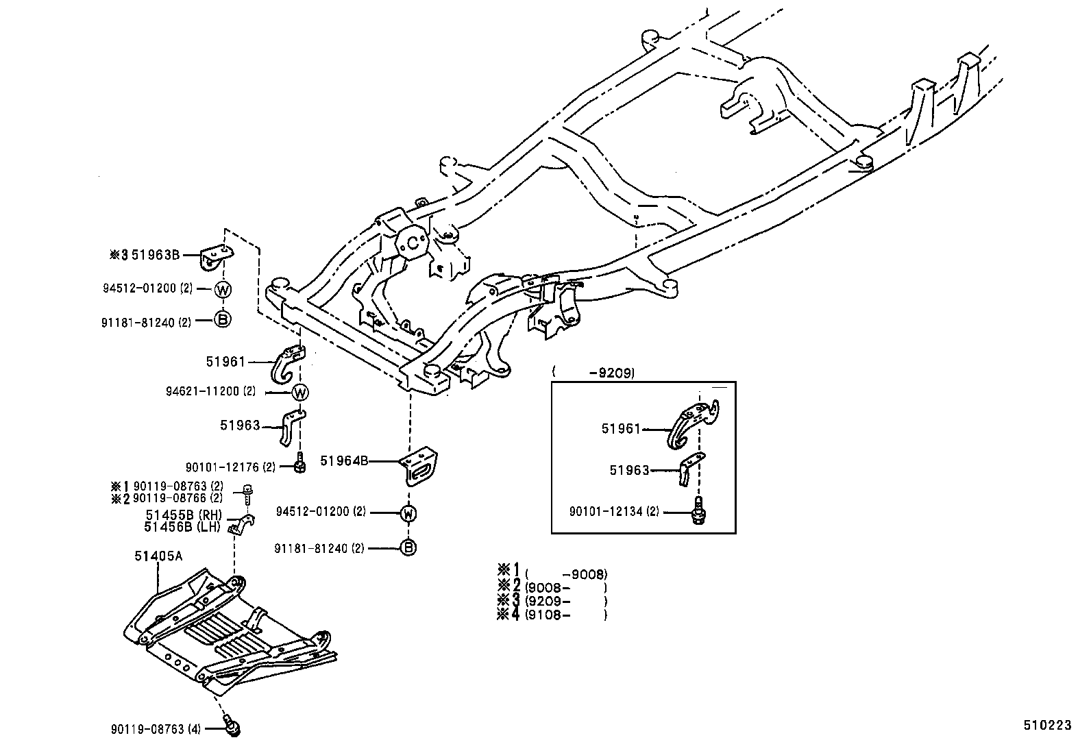  HILUX 2WD |  SUSPENSION CROSSMEMBER UNDER COVER