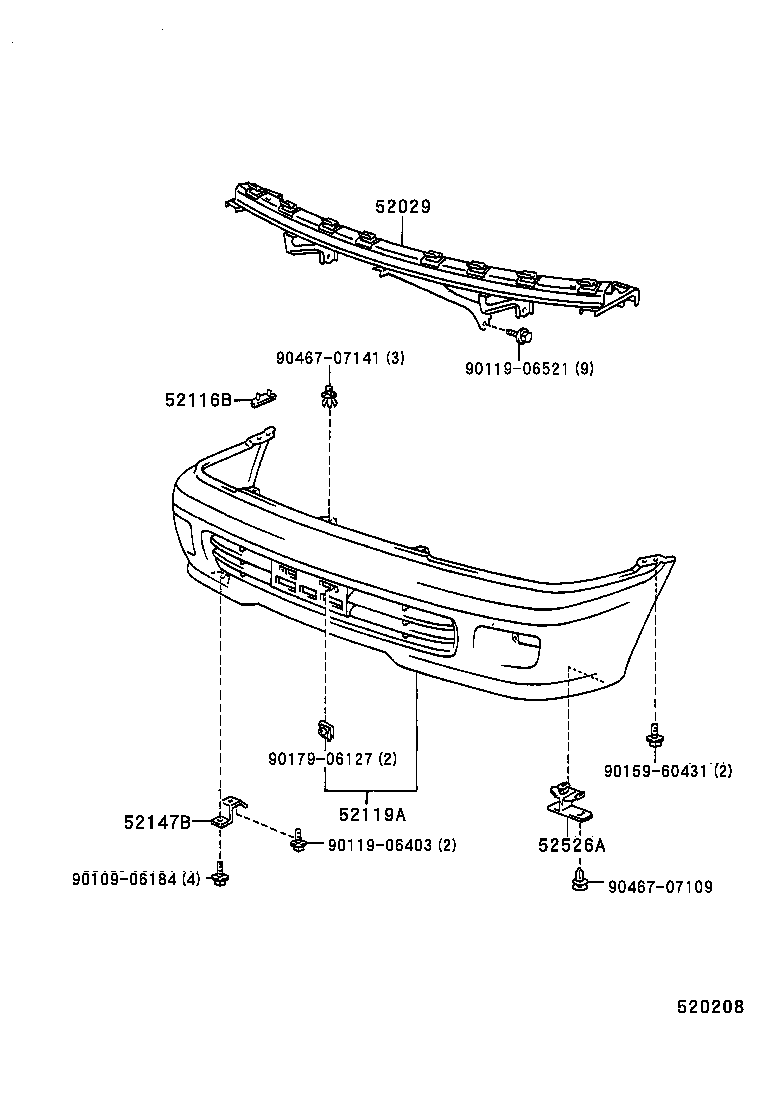  STARLET |  FRONT BUMPER BUMPER STAY