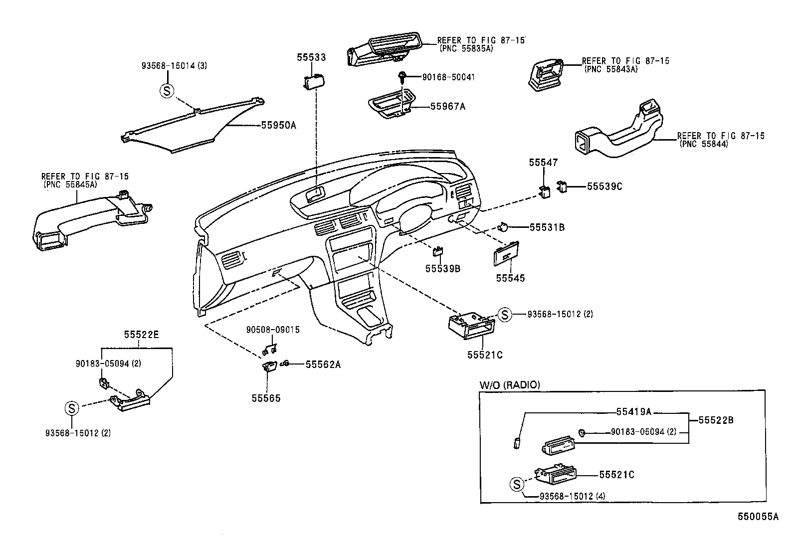  TERCEL |  INSTRUMENT PANEL GLOVE COMPARTMENT