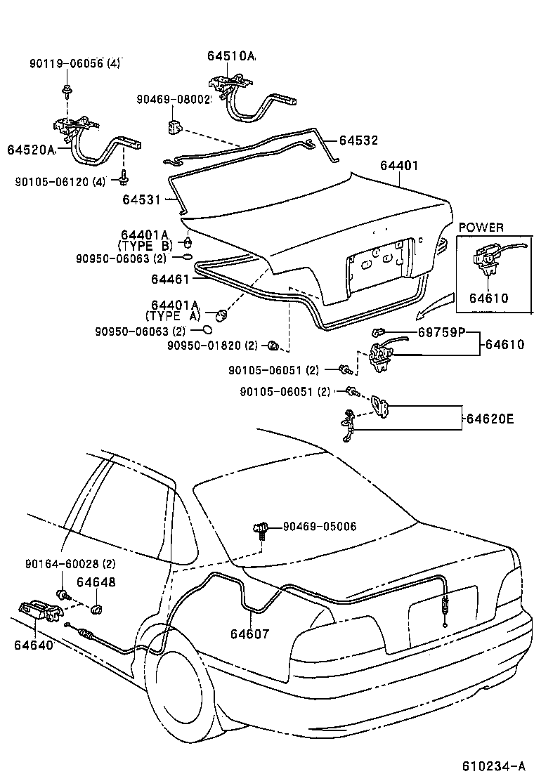  AVALON |  LUGGAGE COMPARTMENT DOOR LOCK