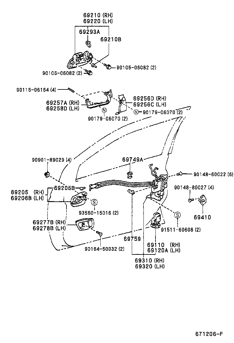  PRIUS |  FRONT DOOR LOCK HANDLE