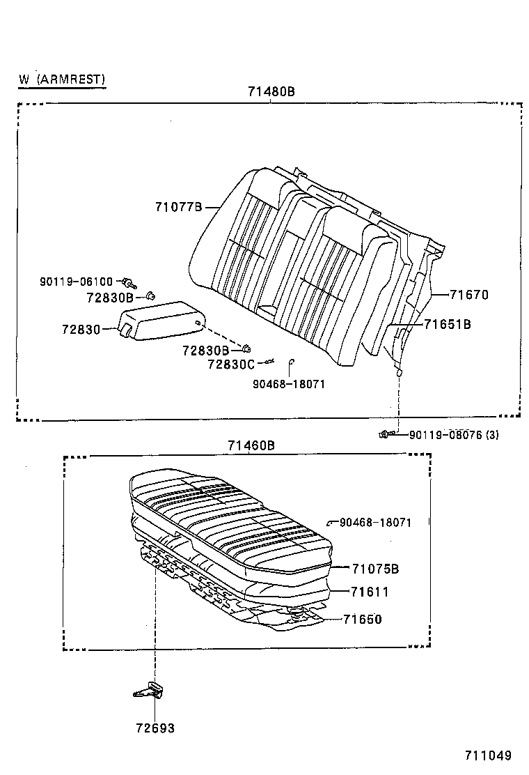  CROWN |  REAR SEAT SEAT TRACK