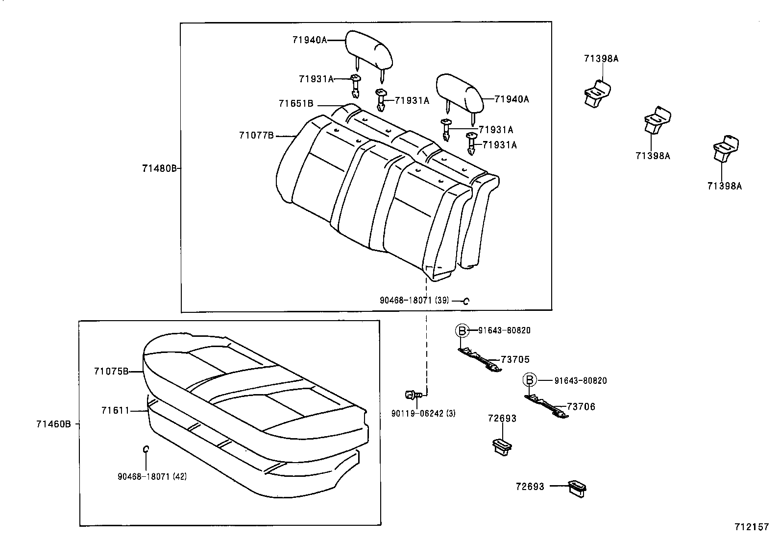  PRIUS |  REAR SEAT SEAT TRACK