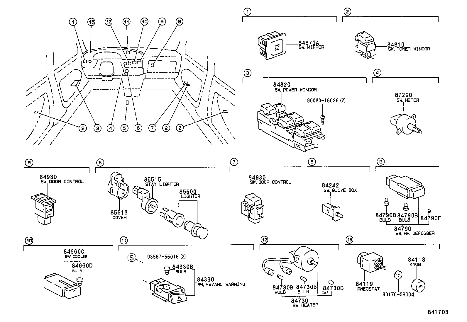  CAMRY NAP SED WG |  SWITCH RELAY COMPUTER