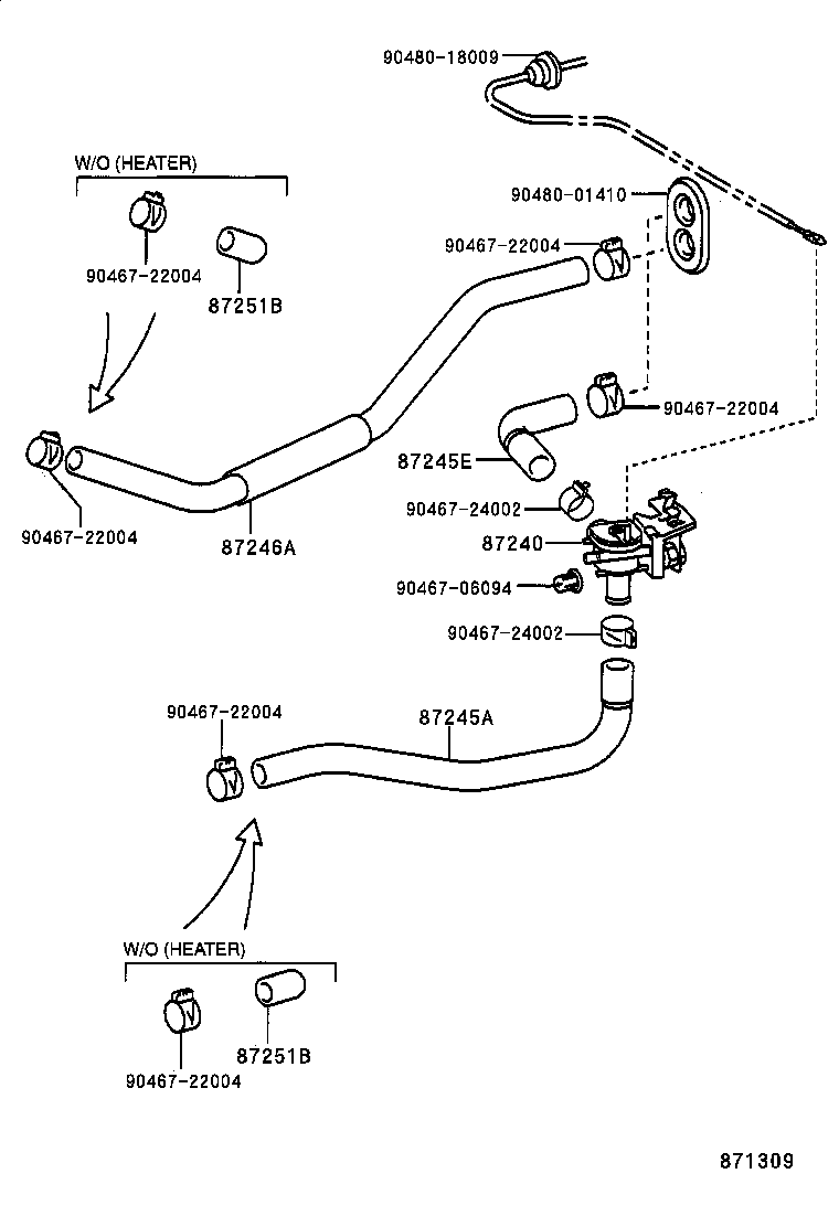  COROLLA LB |  HEATING AIR CONDITIONING WATER PIPING