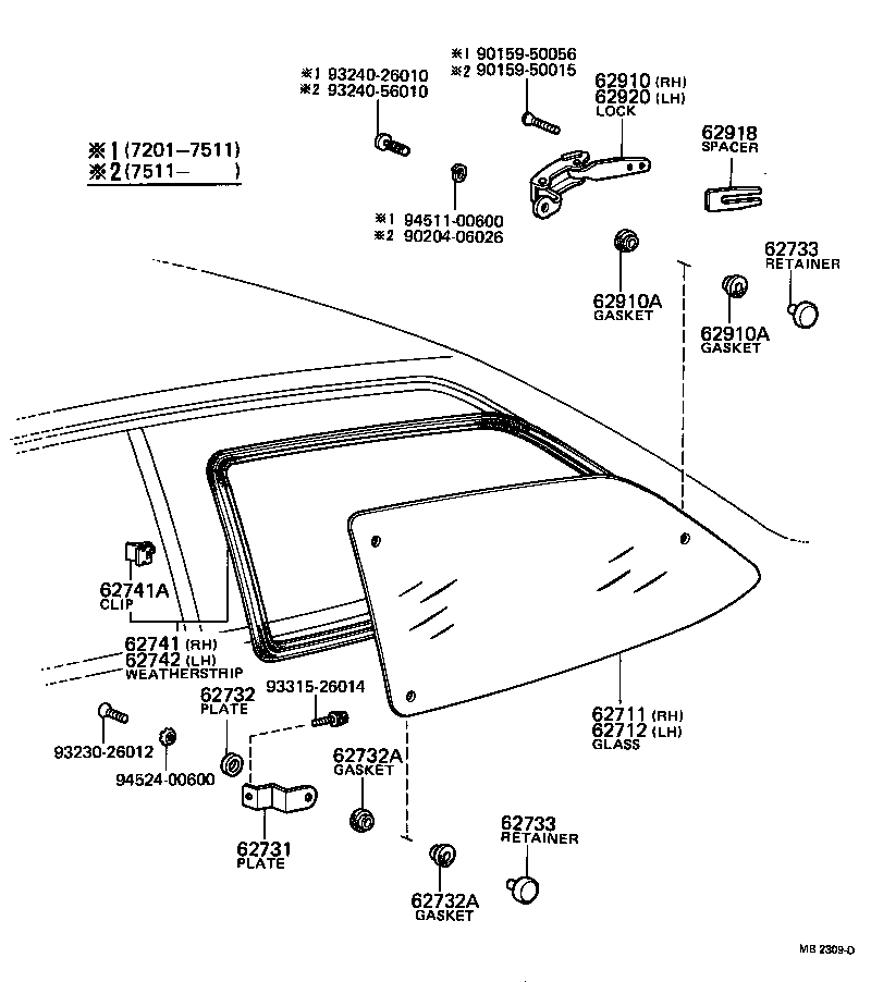  TOYOTA1000 |  QUARTER WINDOW