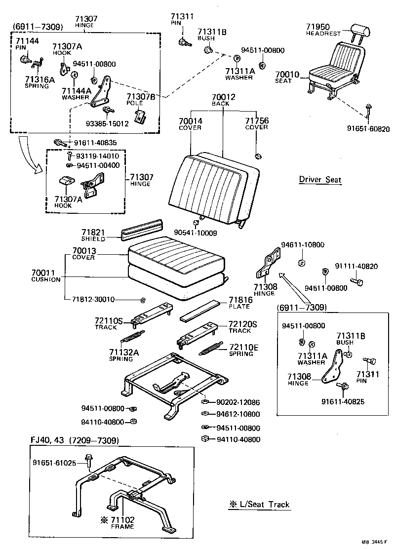  LAND CRUISER 40 |  SEAT SEAT TRACK