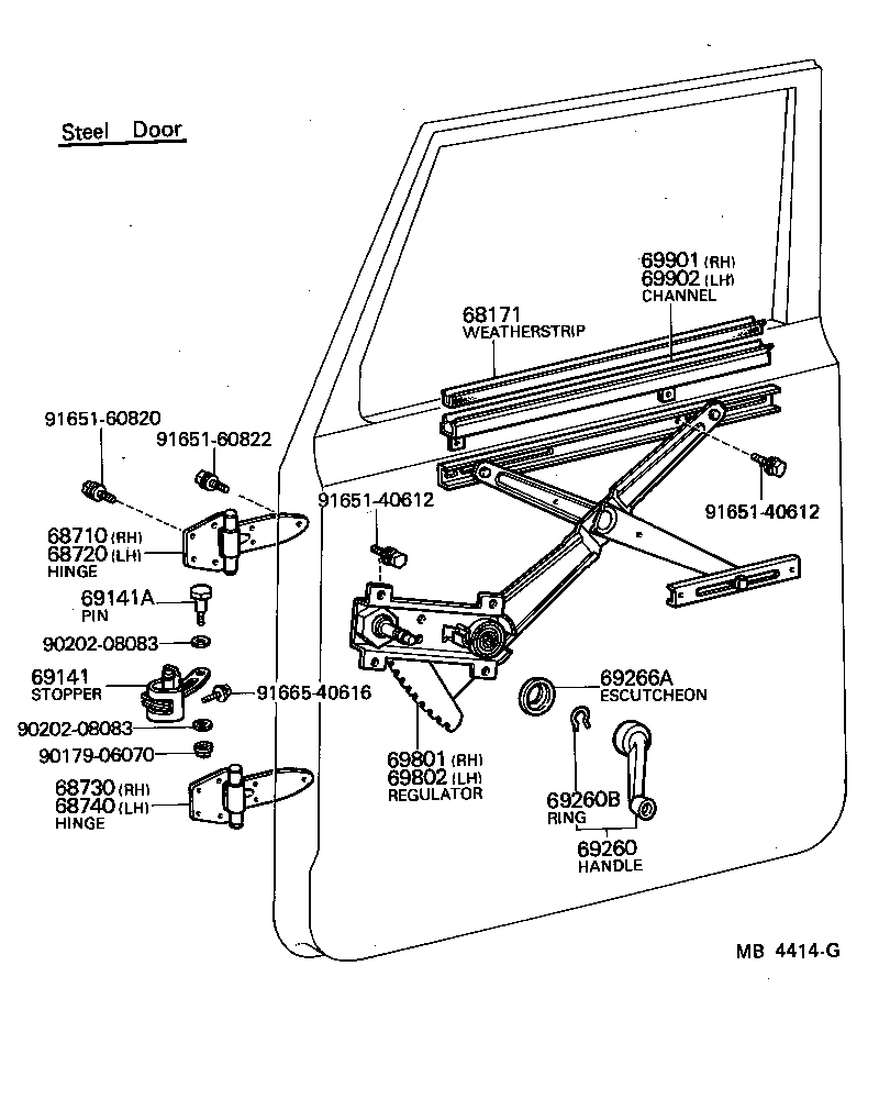  LAND CRUISER 40 |  FRONT DOOR WINDOW REGULATOR HINGE