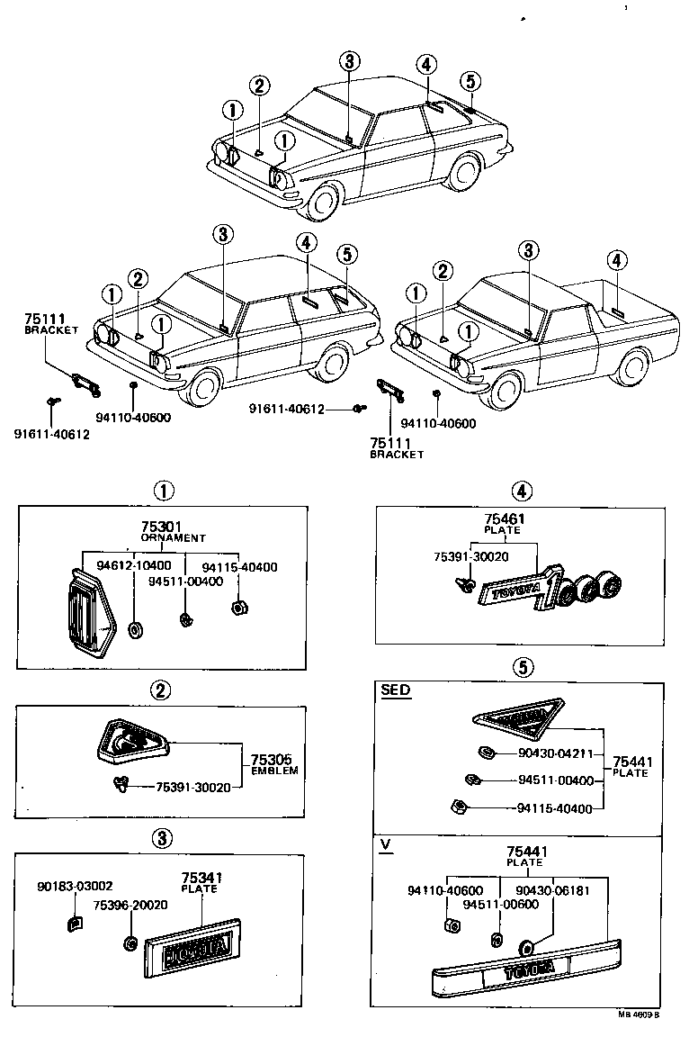  TOYOTA1000 |  EMBLEM NAME PLATE EXTERIOR INTERIOR