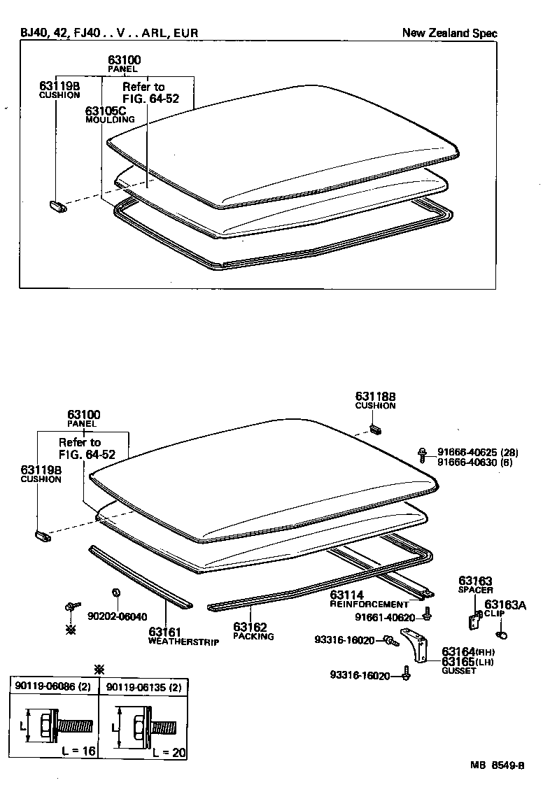  LAND CRUISER 40 |  ROOF PANEL BACK PANEL