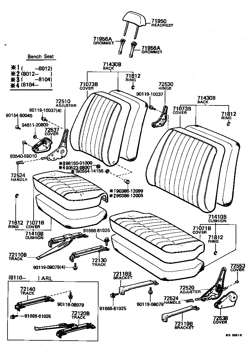  LAND CRUISER 40 |  SEAT SEAT TRACK