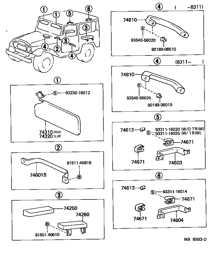  LAND CRUISER 40 |  ARMREST VISOR