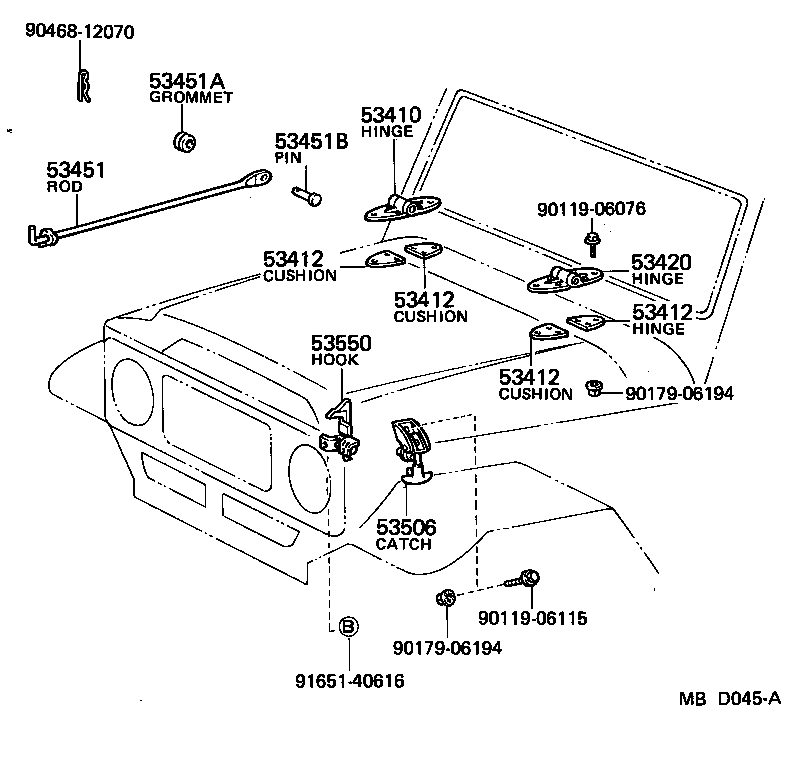  LAND CRUISER 40 |  HOOD LOCK HINGE