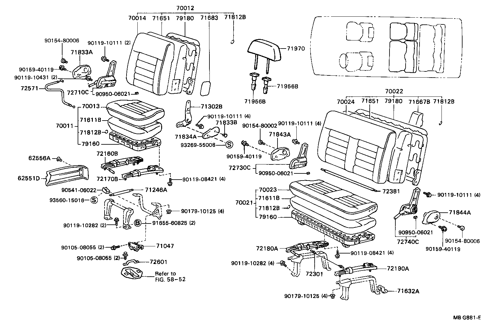  MODEL F |  SEAT SEAT TRACK