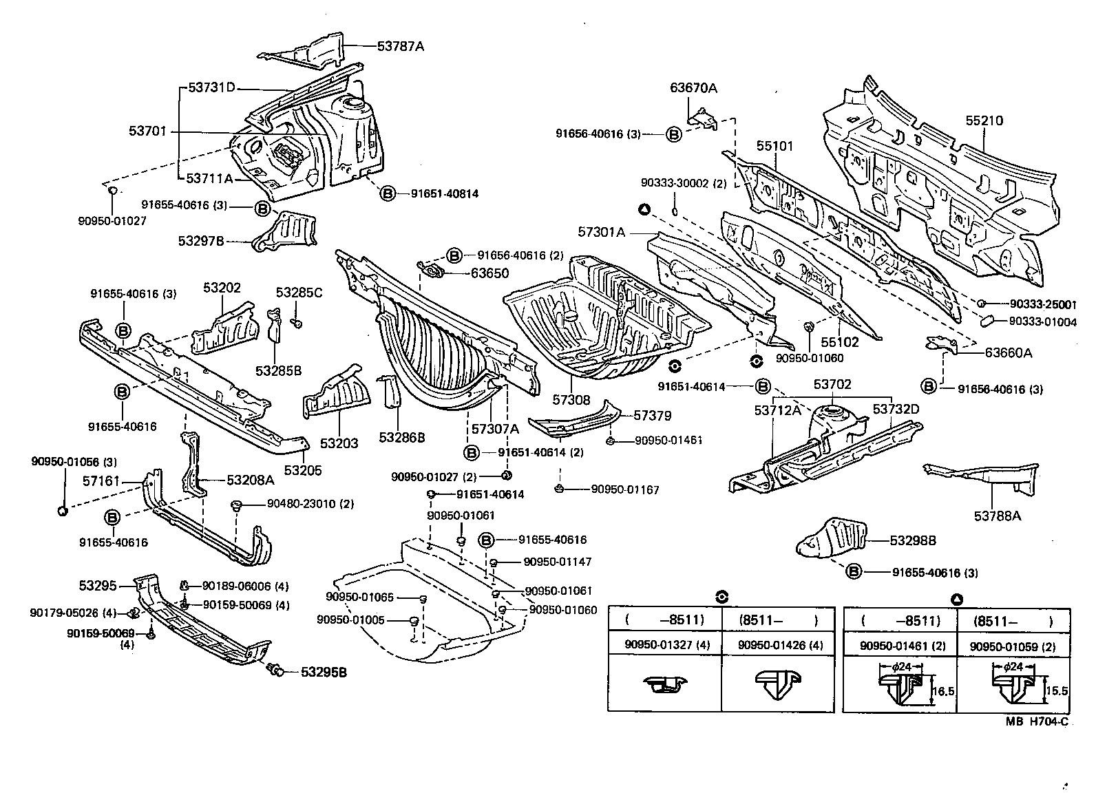  MR2 |  FRONT FENDER APRON DASH PANEL