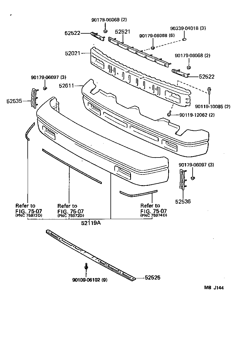  MR2 |  FRONT BUMPER BUMPER STAY