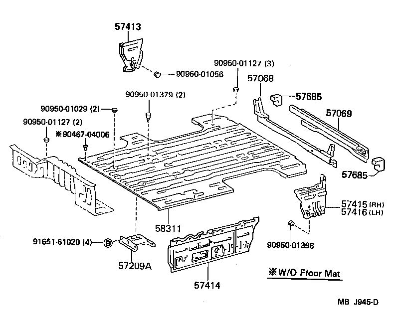  LITEACE |  REAR FLOOR PANEL REAR FLOOR MEMBER