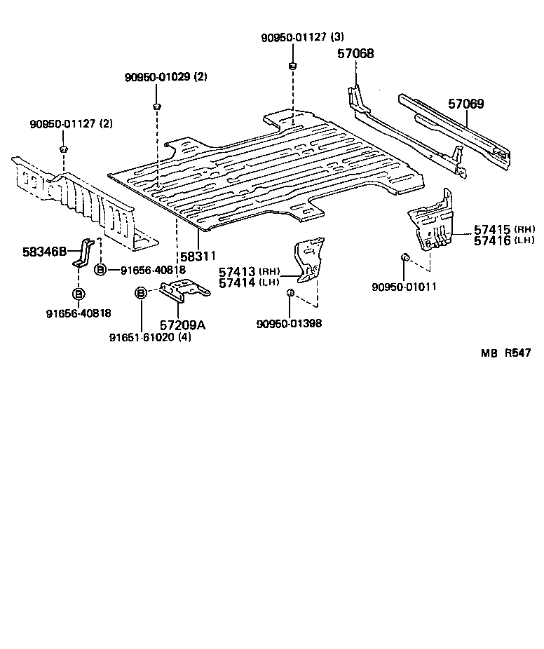  LITEACE |  REAR FLOOR PANEL REAR FLOOR MEMBER
