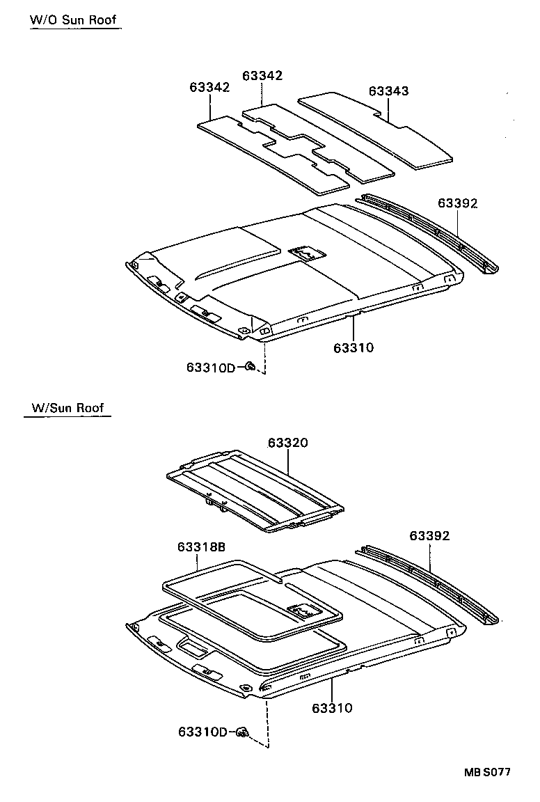  CAMRY |  ROOF HEADLINING SILENCER PAD