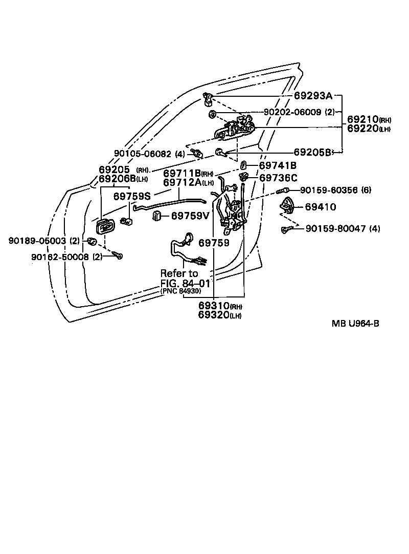  TERCEL |  FRONT DOOR LOCK HANDLE