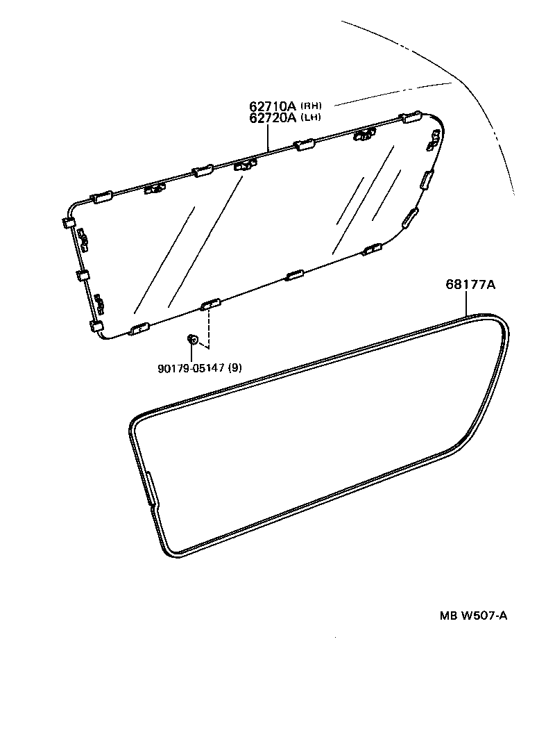  CAMRY NAP SED WG |  QUARTER WINDOW