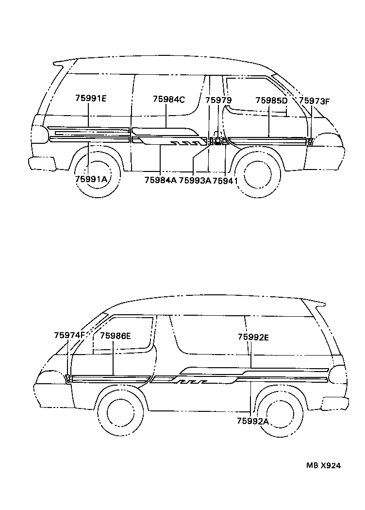  LITEACE VAN WAGON |  BODY STRIPE