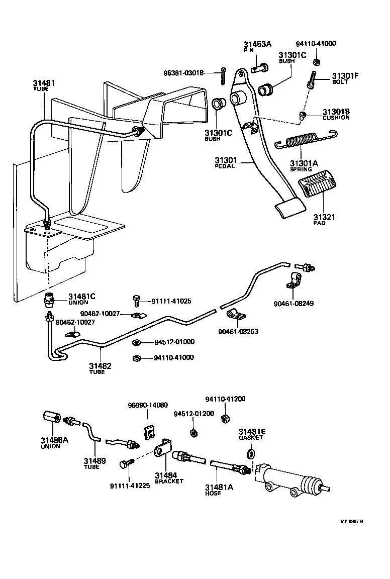  HEAVY DUTY TRUCK |  CLUTCH PEDAL FLEXIBLE HOSE