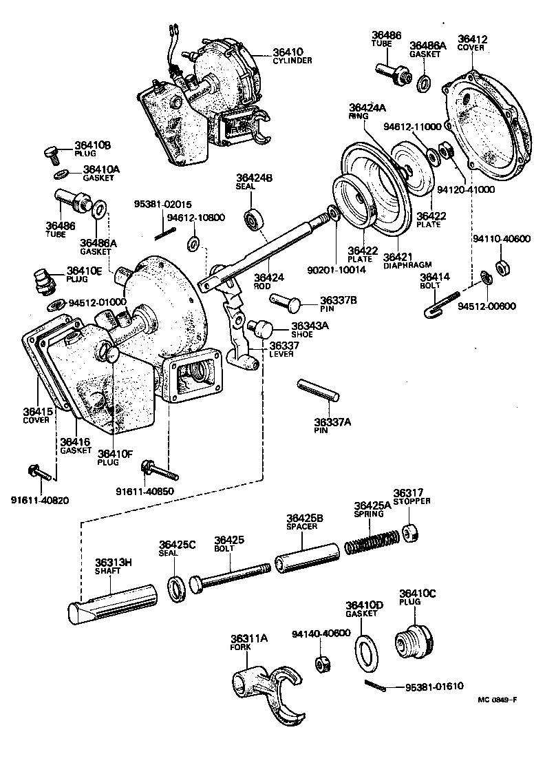  LAND CRUISER 40 |  DIAPHRAGM CYLINDER TRANSFER VACUUM ACTUATOR