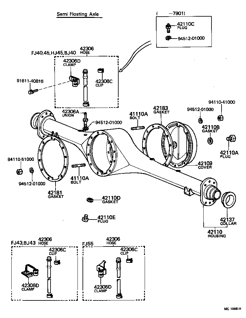  LAND CRUISER 40 |  REAR AXLE HOUSING DIFFERENTIAL