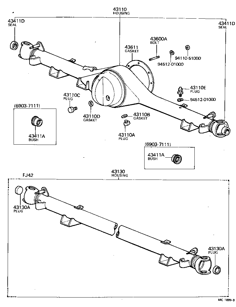  LAND CRUISER 40 |  FRONT AXLE HOUSING DIFFERENTIAL