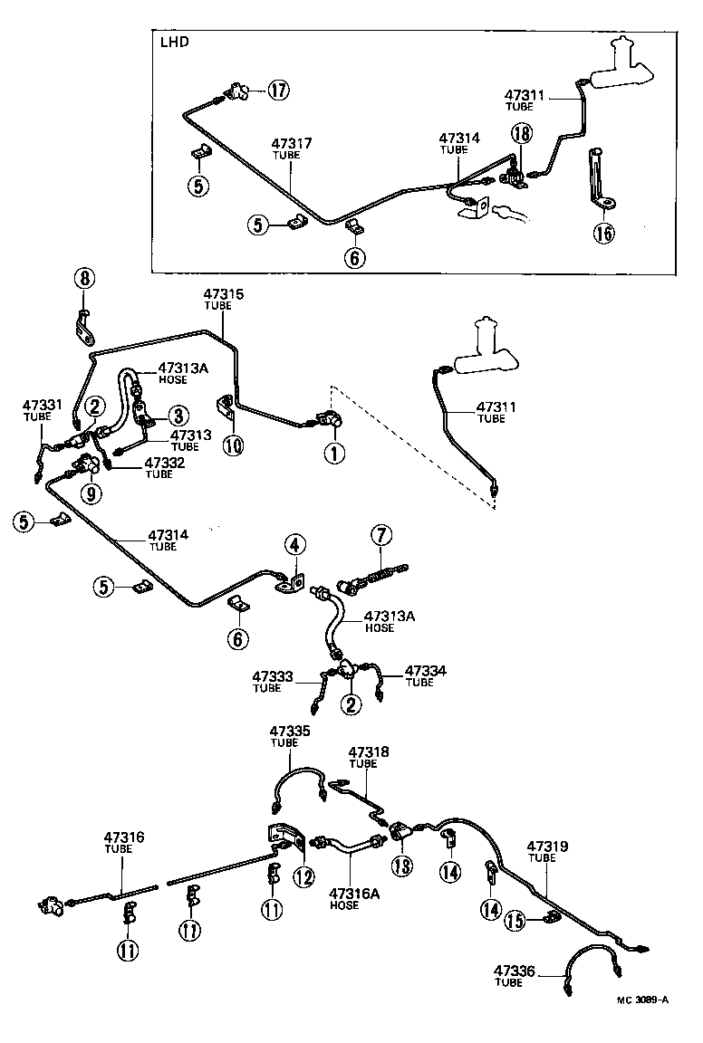  LAND CRUISER 40 |  BRAKE TUBE CLAMP