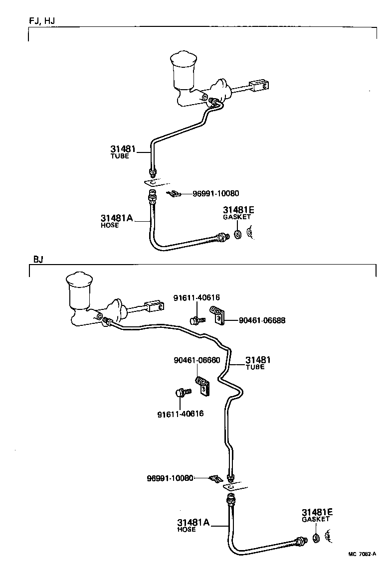  LAND CRUISER 40 |  CLUTCH PEDAL FLEXIBLE HOSE