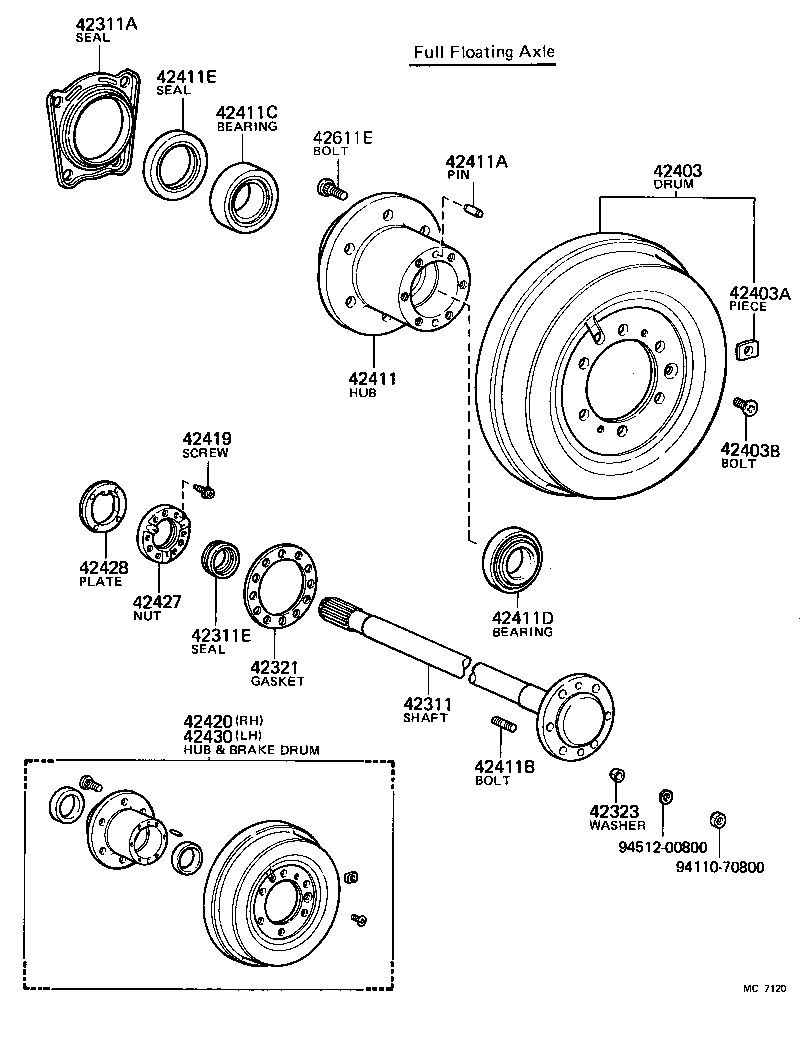  LAND CRUISER 40 |  REAR AXLE SHAFT HUB