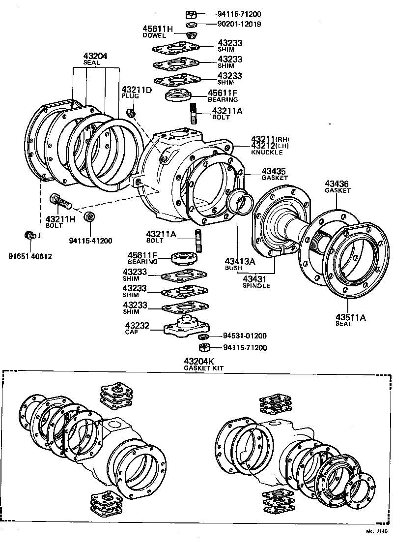  LAND CRUISER 40 |  FRONT AXLE ARM STEERING KNUCKLE