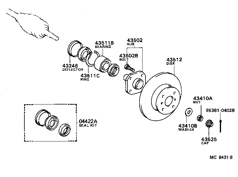  TERCEL |  FRONT AXLE HUB