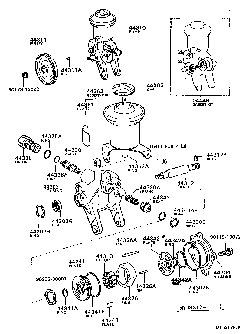  TERCEL |  VANE PUMP RESERVOIR POWER STEERING