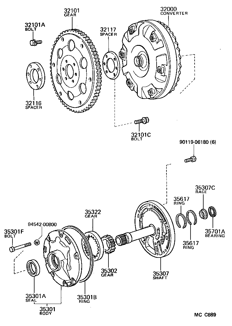  LITEACE |  TORQUE CONVERTER FRONT OIL PUMP CHAIN ATM