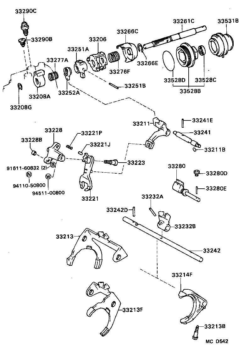  CAMRY |  GEAR SHIFT FORK LEVER SHAFT MTM