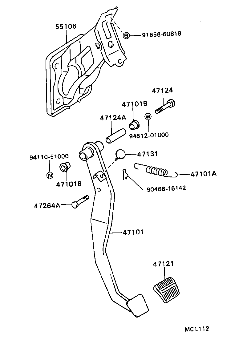  TERCEL |  BRAKE PEDAL BRACKET