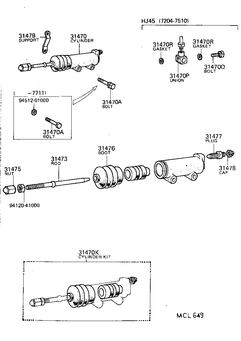  LAND CRUISER 40 |  CLUTCH RELEASE CYLINDER