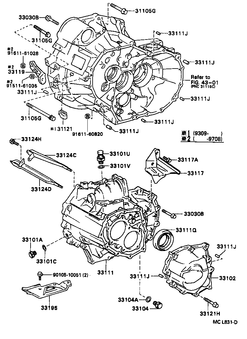  CAMRY JPP SED |  CLUTCH HOUSING TRANSMISSION CASE MTM